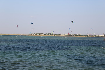 parasailing in the sea	