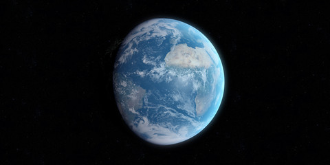 3d rendered illustration of the earth from space