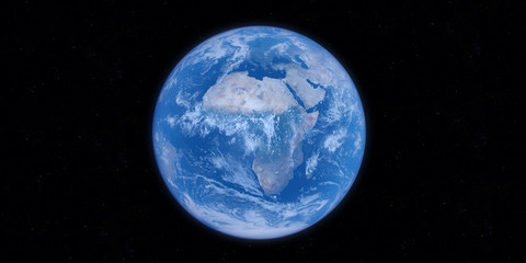 3d rendered illustration of the earth from space