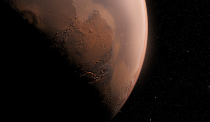 3d rendered illustration from planet mars from space © Sebastian Kaulitzki