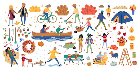 Autumn activities doodle, illustration, doodle, sketch, drawing, vector