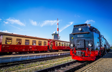 Obraz premium Dampflok auf dem Brocken