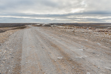 Road across the Tundra on Victoria Island, Canada