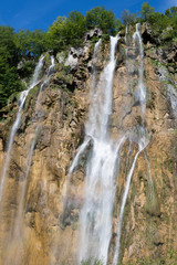 Fototapeta na wymiar Waterfalls on the Plitvice Lakes