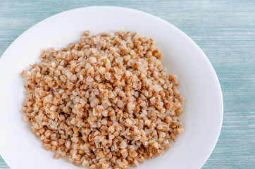 Boiled buckwheat porridge.