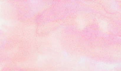 Modern aquarelle painted pink watercolor canvas for splash design, invitation background, vintage template. Subtle light pastel color ink effect shades gradient on textured paper