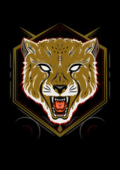 Cheetah / Wolf / Wild animal / line art illustration. cheetah vector illustration roaring