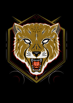 Cheetah / Wolf / Wild animal / line art illustration. cheetah vector illustration roaring