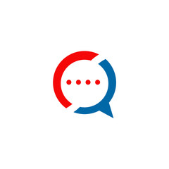 Bubble chat message logo design vector template