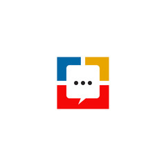 Fototapeta premium Bubble chat message logo design vector template