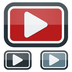 Red Play Arrow button sign illustration