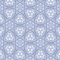 Abstract festive Christmas snowflake pattern on blue background