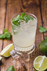 Mojito cocktail with mint and lime