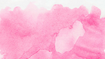 Modern aquarelle painted pink watercolor canvas for splash design, invitation background, vintage template. Subtle light pastel color ink effect shades gradient on textured paper