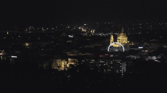 Budapest city view at night from Gellert Hill