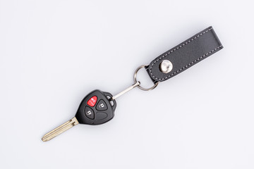 car key with remote control isolated on white background.