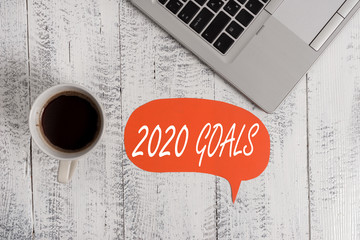 Word writing text 2020 Goals. Business photo showcasing A plan to do for something new and better...