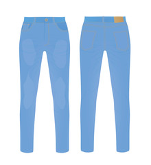 Blue denim pants. vector illustration