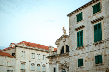 Fototapeta premium Fragment of historic building in the old town of Dubrovnik, Croatia