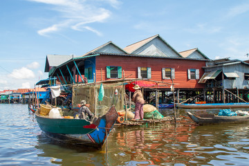 Fototapeta premium SIEM REAP FLOATING VILLAGES, Cambodia