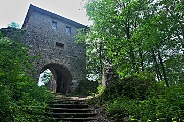 Slovakia-view on the entrance gate of the Muran castle in the Low Tatras