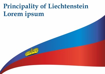 Flag of Liechtenstein, Principality of Liechtenstein. Template for award design, an official document with the flag of Liechtenstein. Bright, colorful vector illustration for graphic and web design.