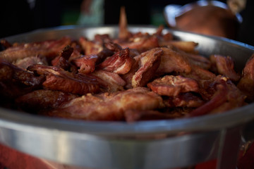 fried chicken wings in a bowl without souce