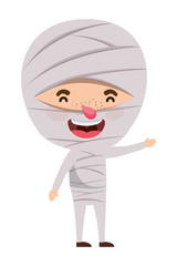 cute little boy with mummy costume