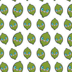 cute lemon fruit kawaii pattern