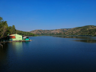 Fototapeta na wymiar View of Eymir Lake in a sunny day, Ankara, Turkey