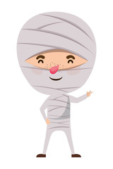 cute little boy with mummy costume