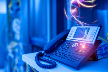 IP  phones with VoIP technology are outstanding in international usage. - obrazy, fototapety, plakaty