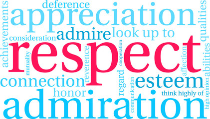 Fototapeta premium Respect Word Cloud on a white background. 