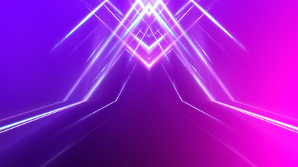 Fototapeta na wymiar Ultraviolet abstract light. Diode tape, light line. Violet and pink gradient. Modern background, neon light. Empty stage, spotlights, neon. Abstract light.