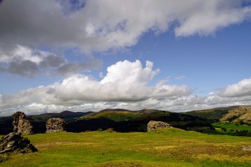 Picturesque Welsh Sky and Mountain Range Landscape