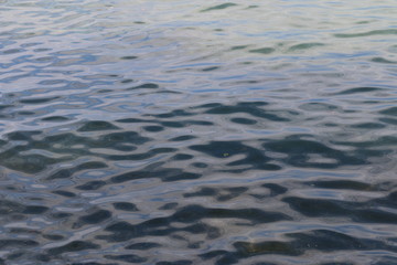 Waves of the Leman lake with some waste