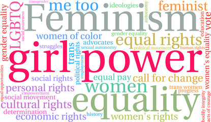 Fototapeta premium Girl Power Word Cloud on a white background. 