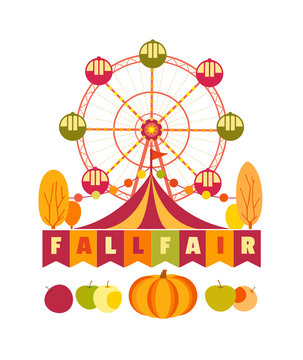 Agricultural Fall Fair Fun flat color vector poster © lana_samcorp