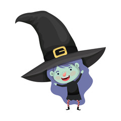 cute little girl with witch costume