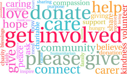 Fototapeta premium Get Involved Word Cloud on a white background. 