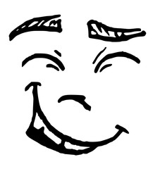 Emotion emoticon - black vector illustration - fun face