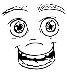 Emotion emoticon - black vector illustration - fun face