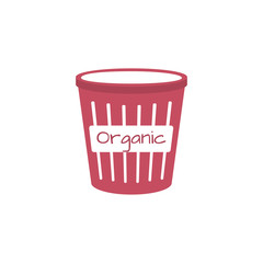 Isolated open bin  for garbage.Icon office element