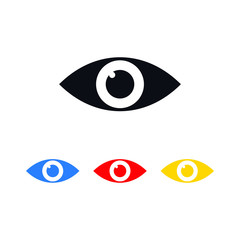 Eye black icon in flat style isolated. Vector illustration