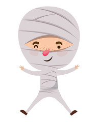 cute little boy with mummy costume