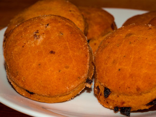 Pogacsa – homemade salty biscuits with bacon and fried onion