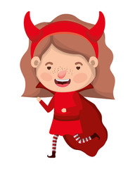 cute little girl with devil costume