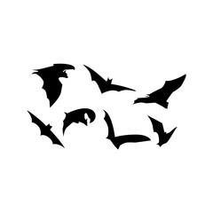 bat design logo black vector