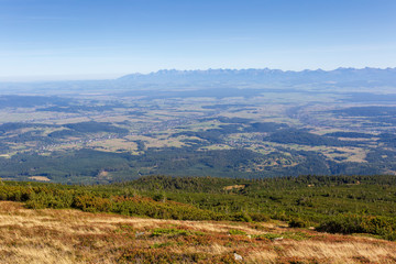 High mountains landscape, view from Diablak to Tatra Mountains
