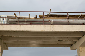 A large element of a concrete bridge